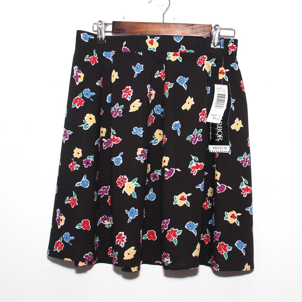 Vintage NEW 90s Sag Harbor Floral A-line skirt Size PM